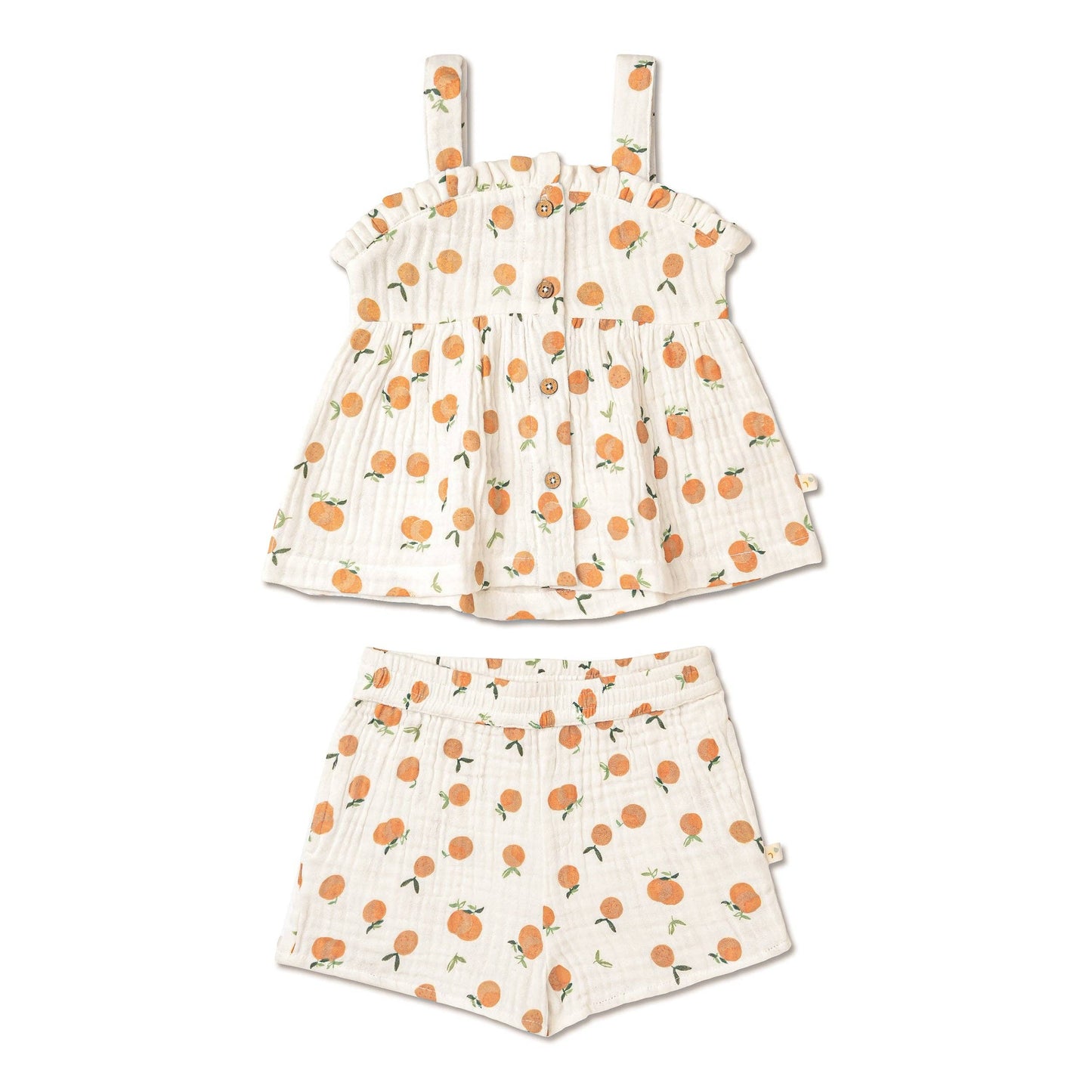 Mandarin Organic Peplum Top & Shorts Set