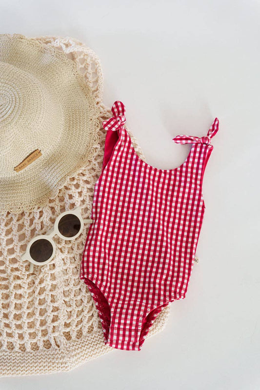 Picnic Red Gingham One Piece Swimsuit