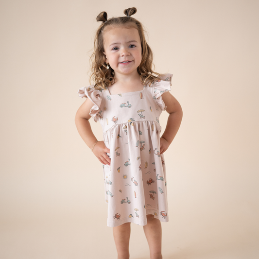 Summer Vibes Organic Cotton Butterfly Sleeve Dress