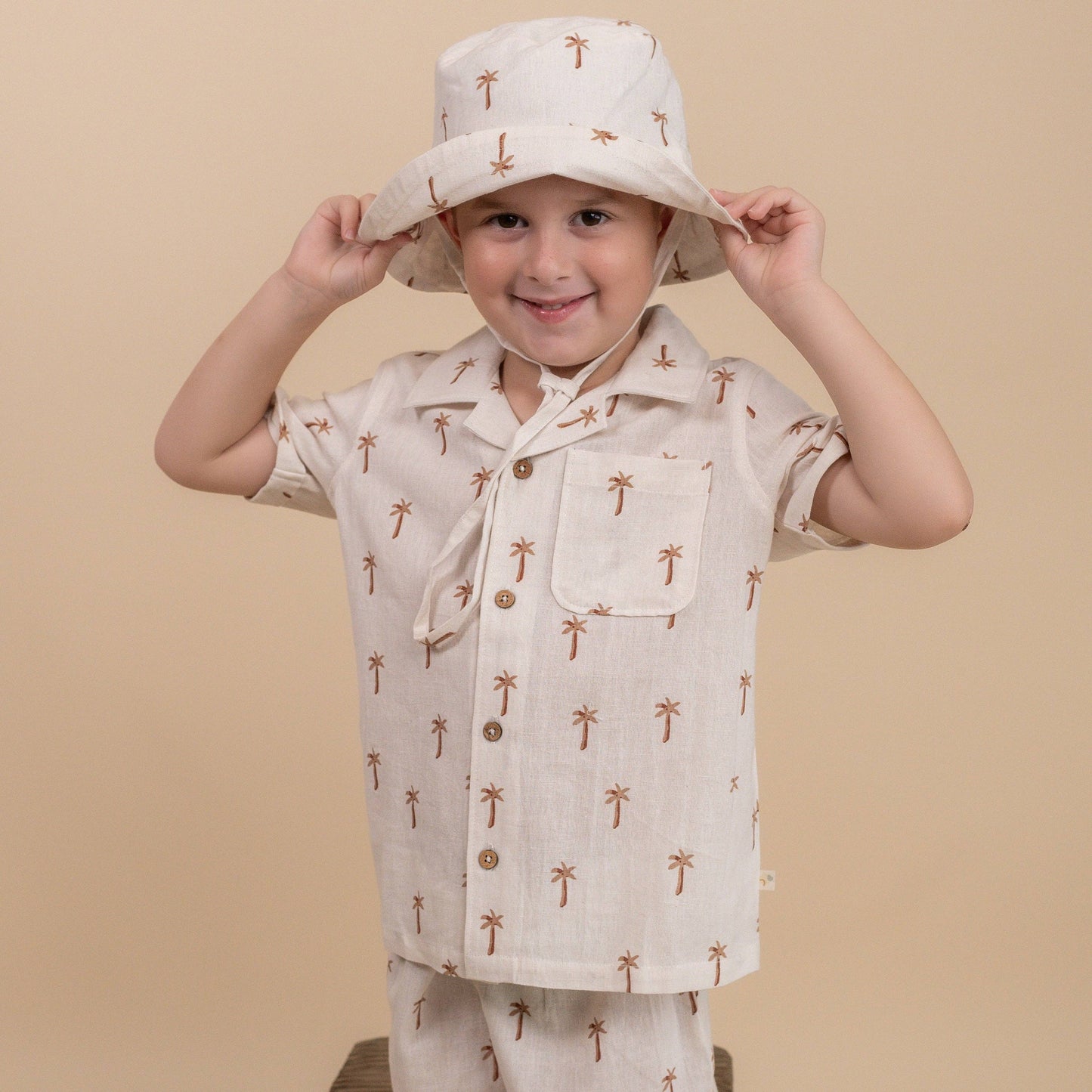 Organic Shirt & Shorts Set - Palm