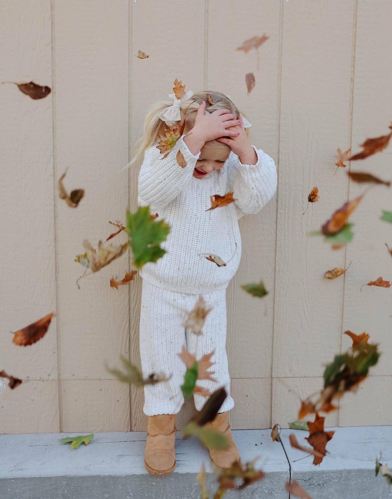 Chunky Knit Sweater + Pants Set: Coco speckle