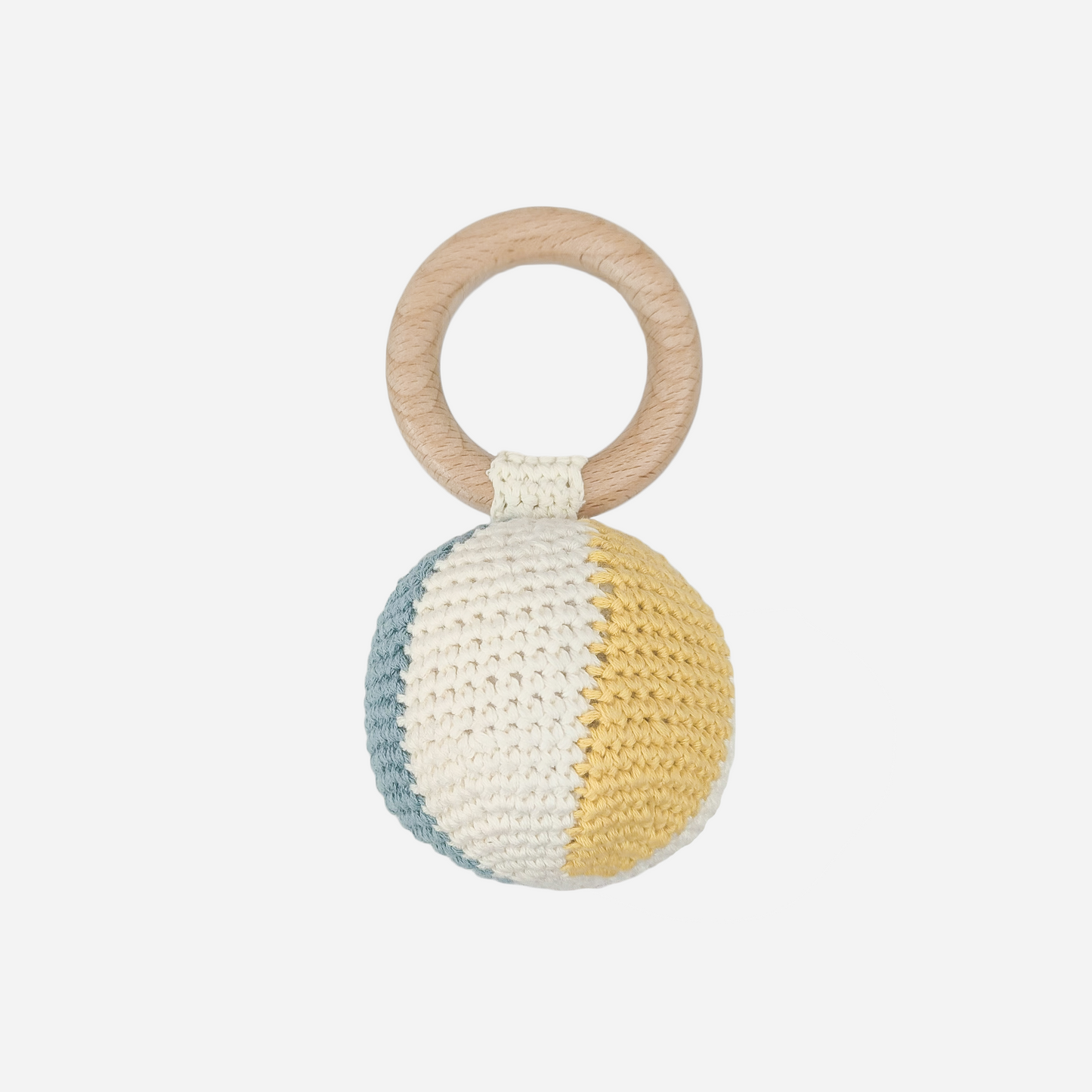 Teether Beach Cotton Crochet Rattle Ball: Orange