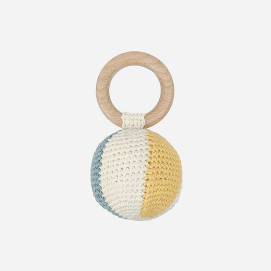 Teether Beach Cotton Crochet Rattle Ball: Orange