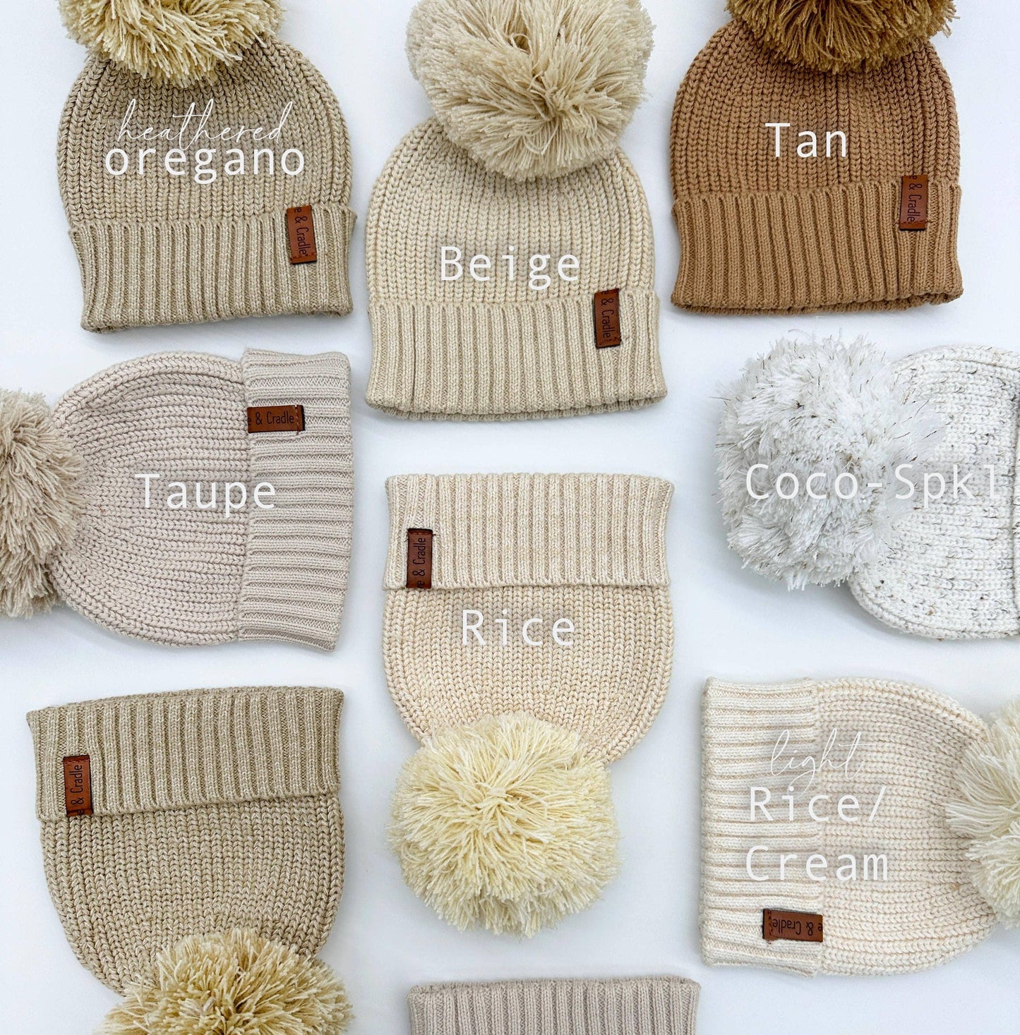 Cotton Pom Beanie: Tan
