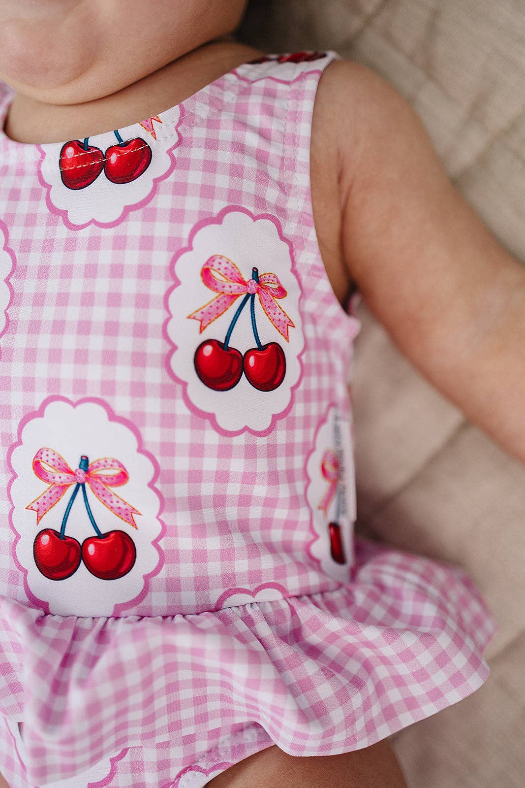 Gingham Cherry One Piece Swimsuit