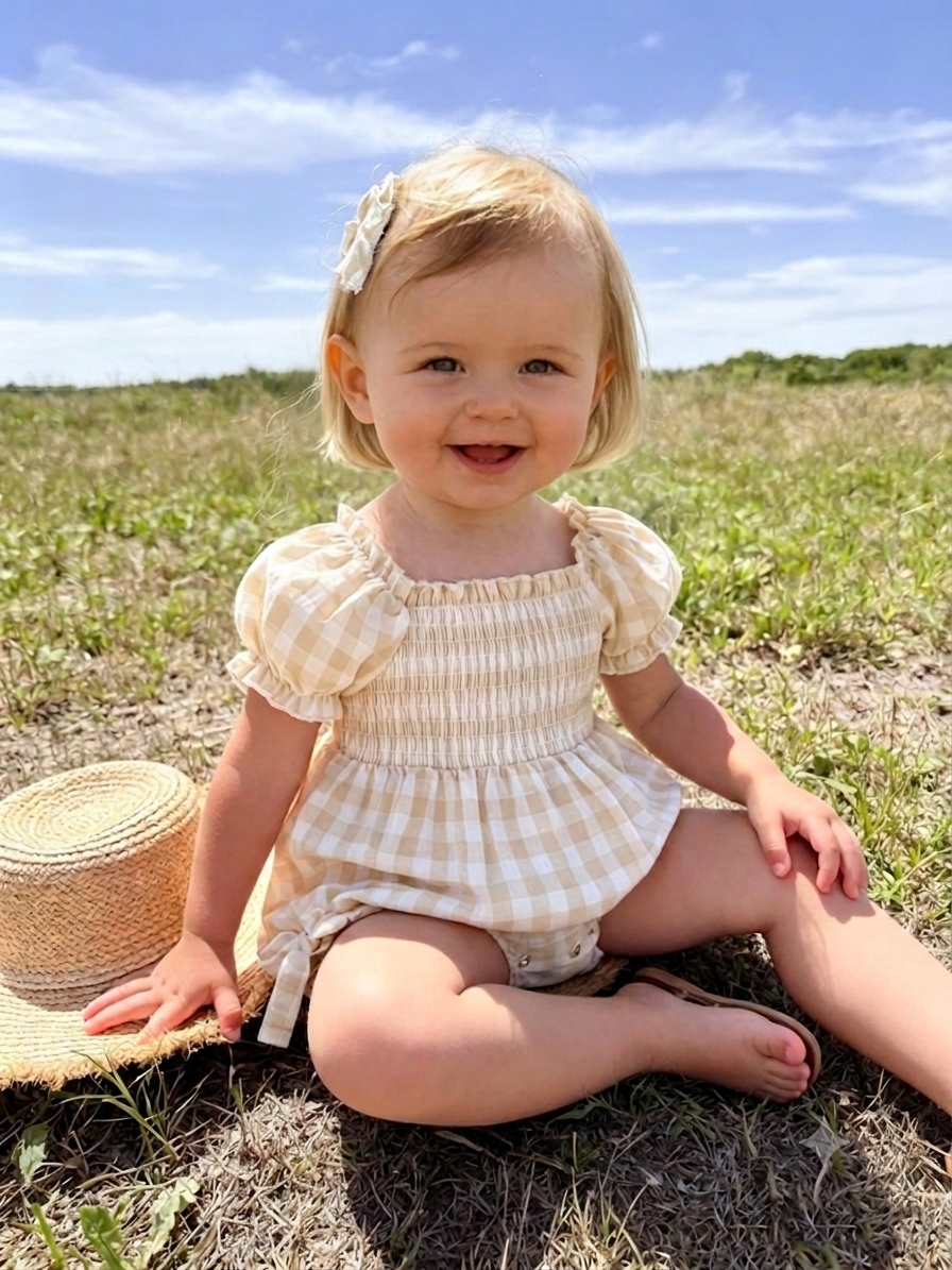 Honeysuckle Plaid Romper