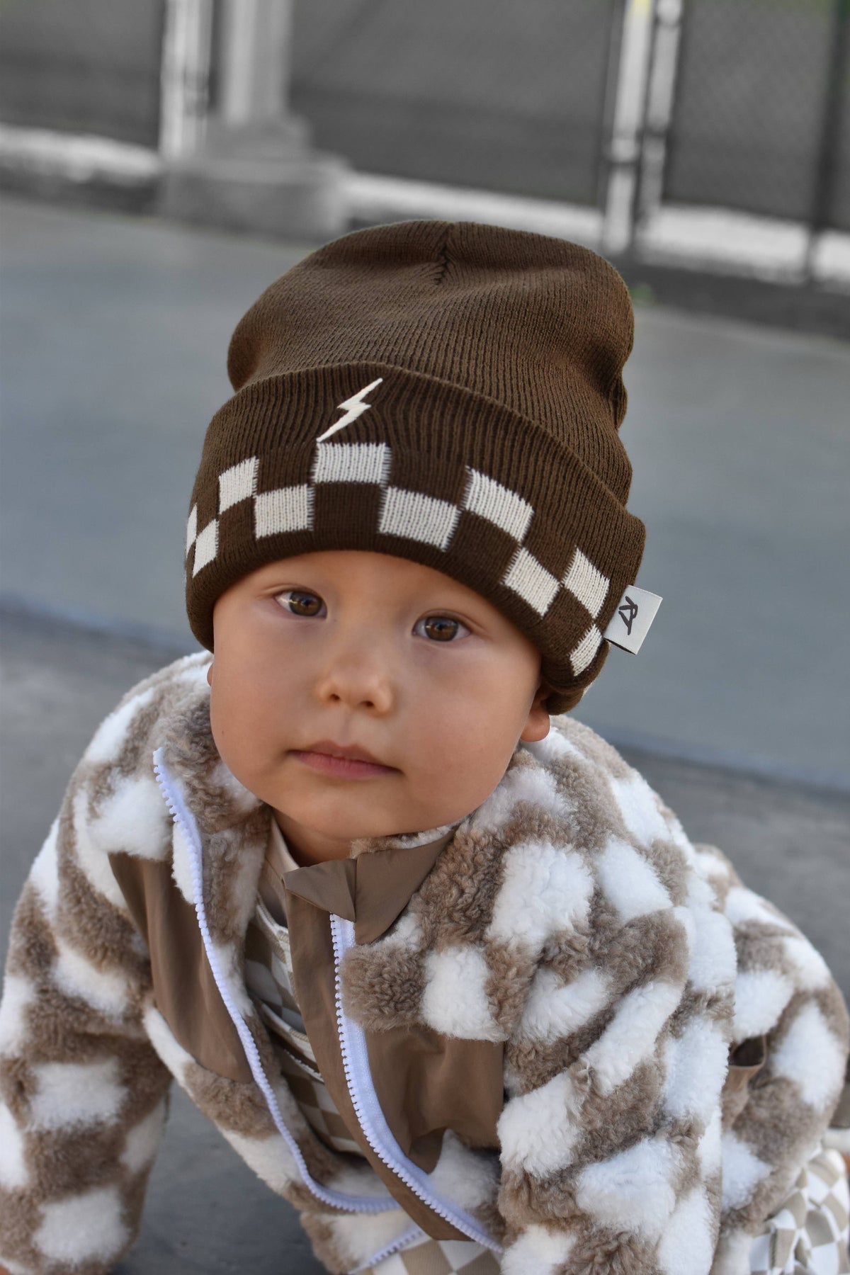 Brown Bolt Beanie