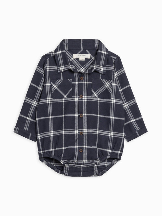 Carson Flannel Long Bodysuit