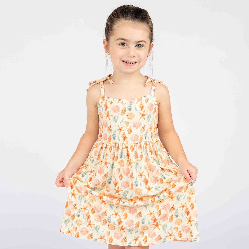 Sandy Seashells Beachy Kids Bamboo Sundress