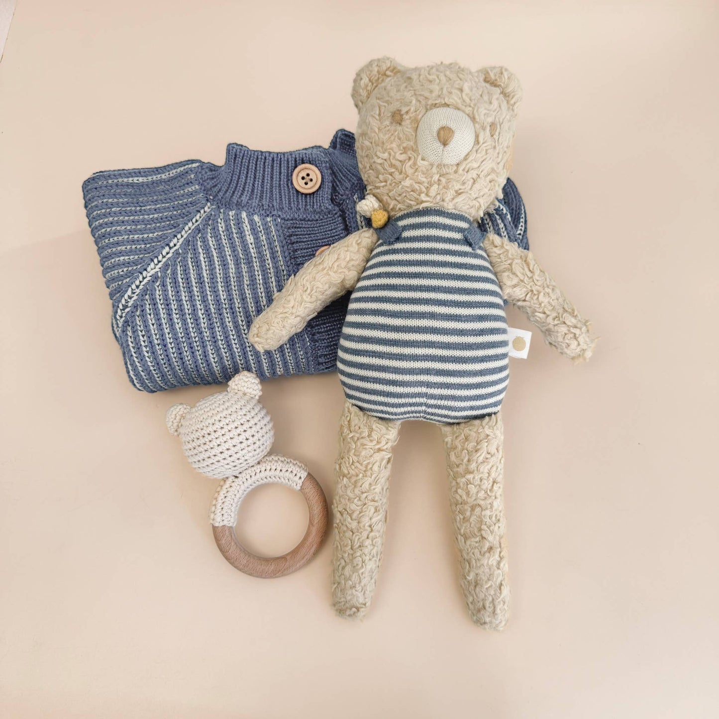 Teether Bear Cotton Rattle Baby Newborn Gift Toy
