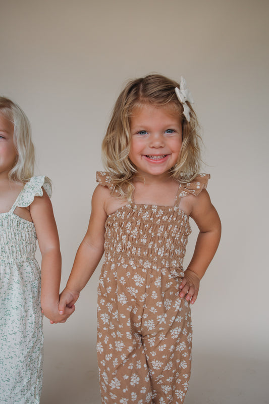 Paisley Smocked Ruffle Jumpsuit