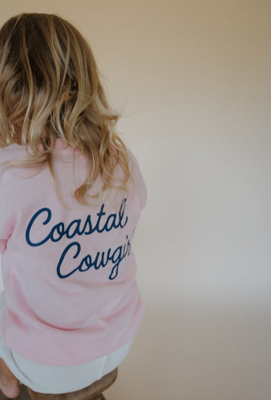 Coastal Cowgirl Surfboard Girls Beach Summer Kid Shirt
