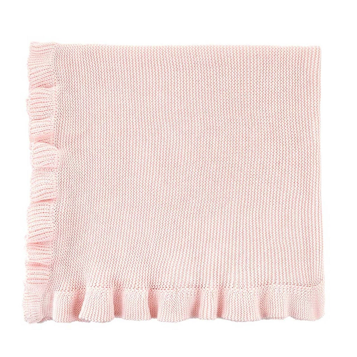 Ruffle Knit Blanket, Pink
