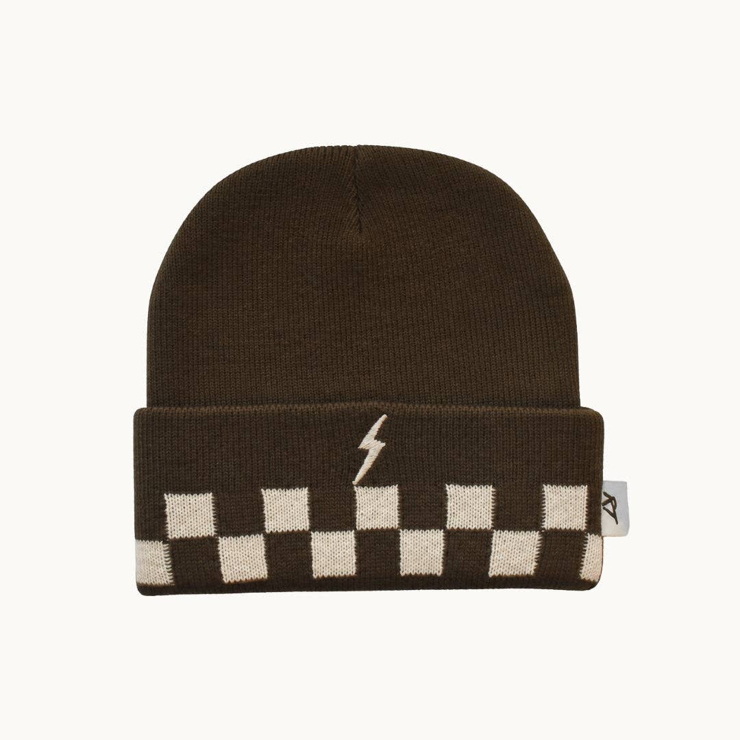 Brown Bolt Beanie