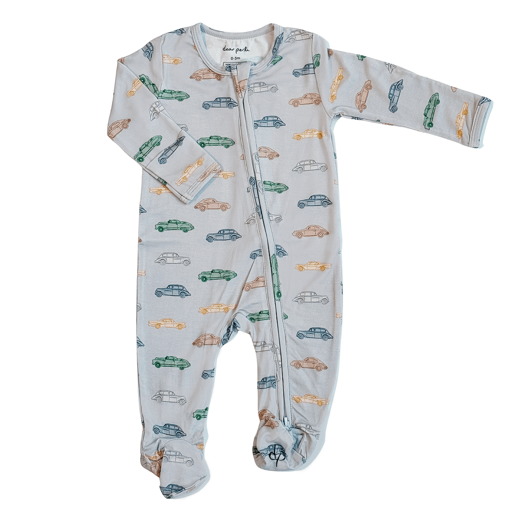 Vintage Vroom 2-Way Zip Footie