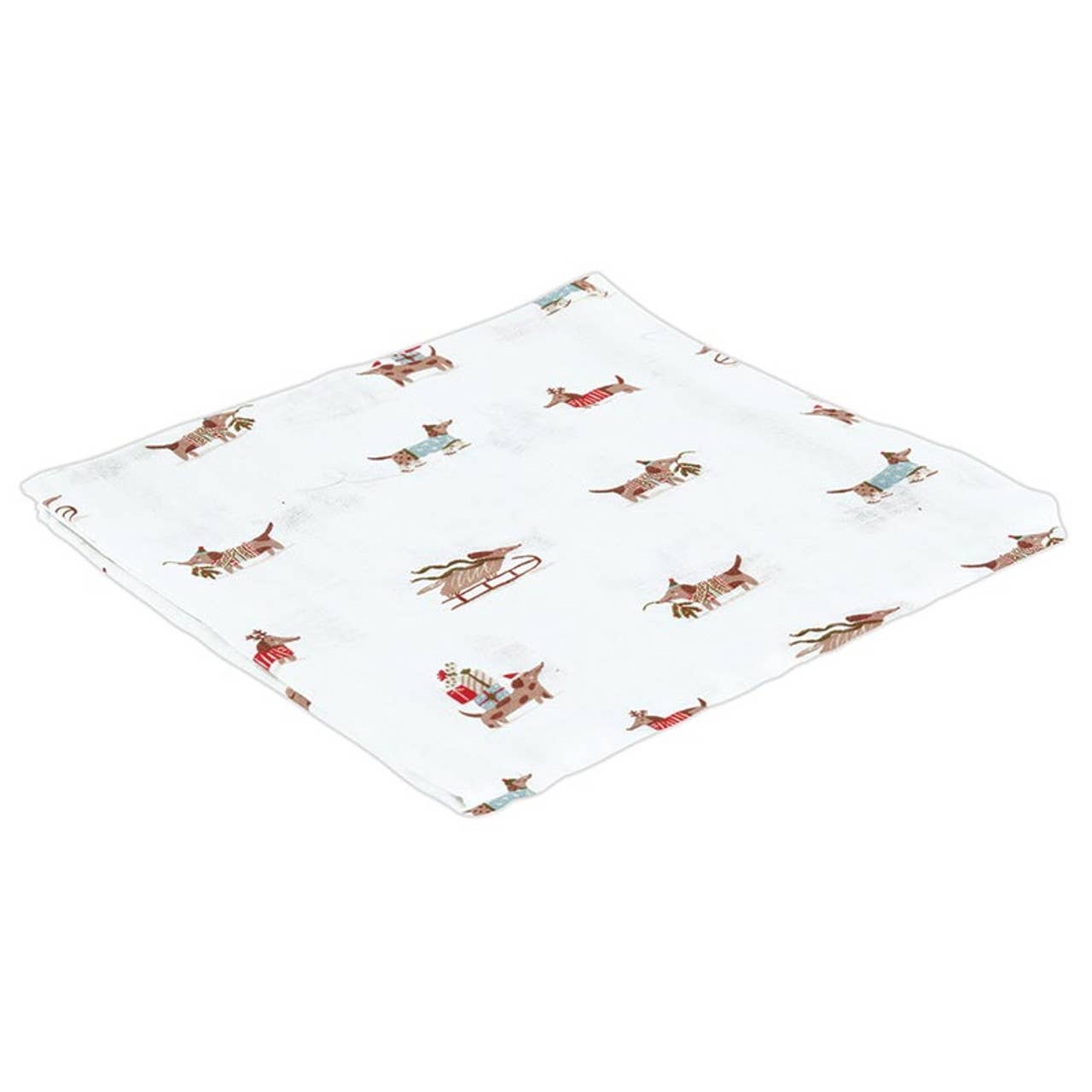 Puppy Swaddle Blanket with Plush Rattle
