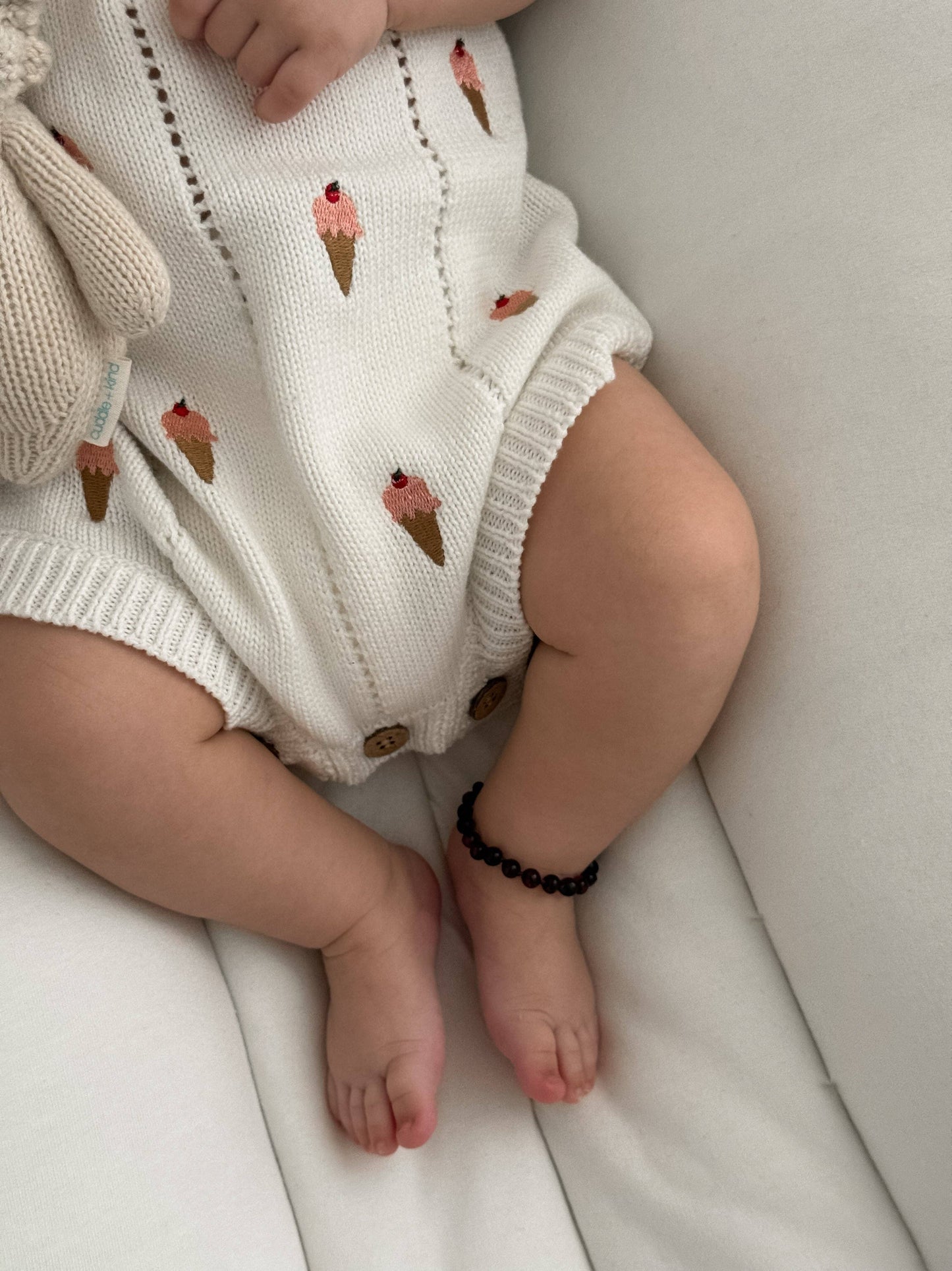 Ice Cream Embroidered Romper