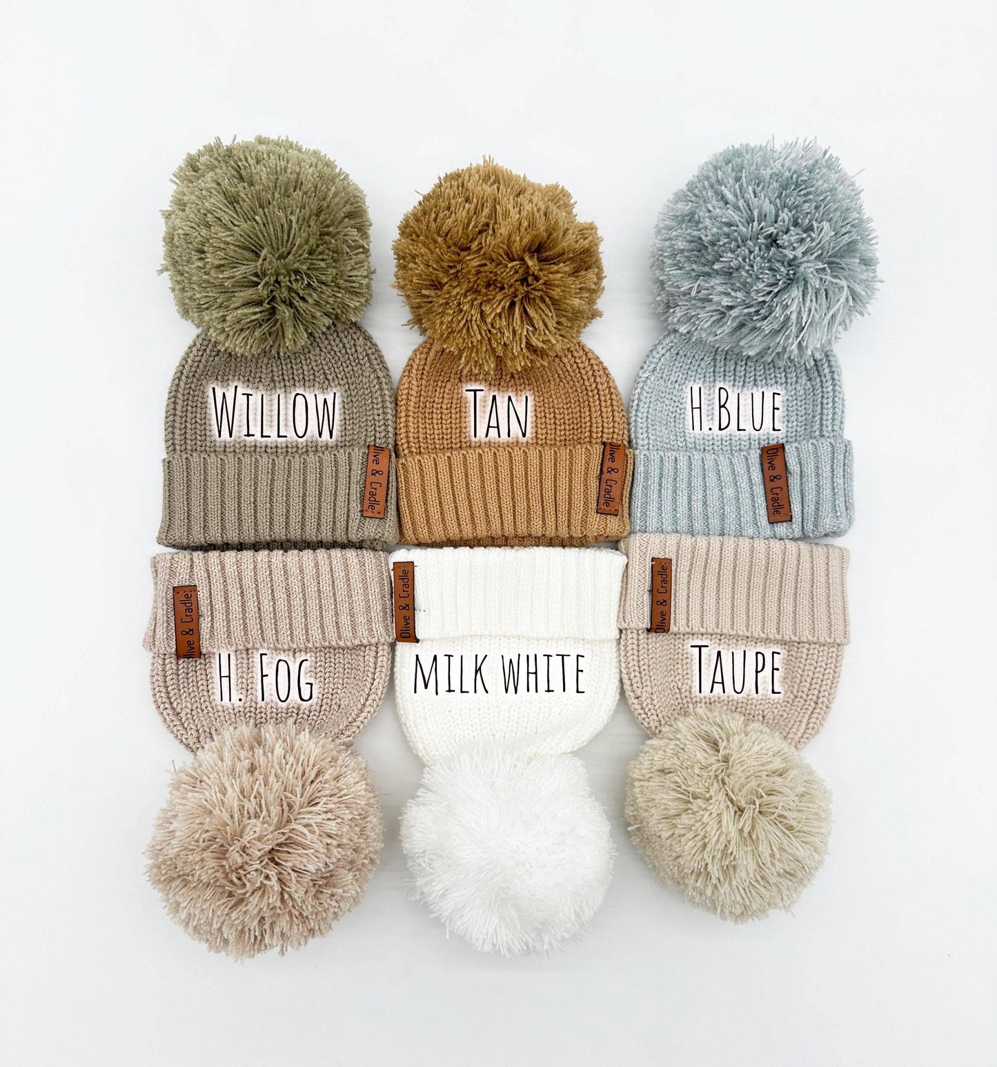 Cotton Pom Beanie: Tan