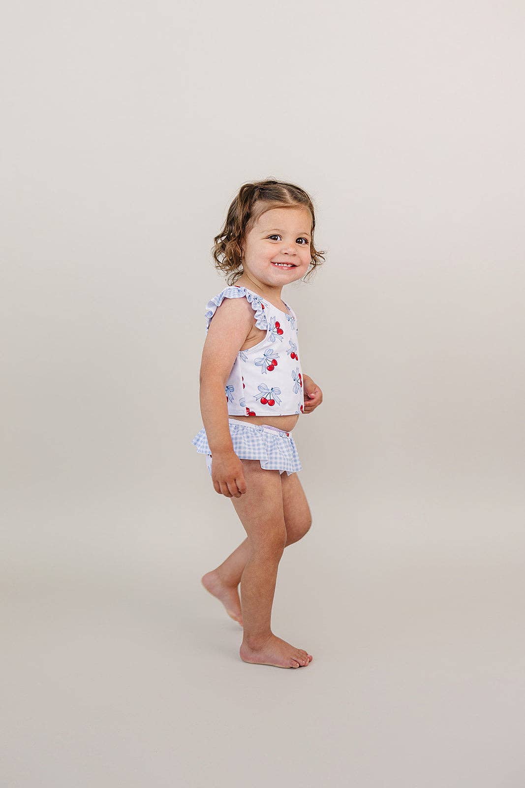 Blue Cherry Two Piece Swimsuit