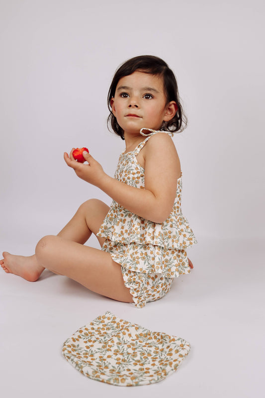 Orange 2 Piece Girls Swimsuit