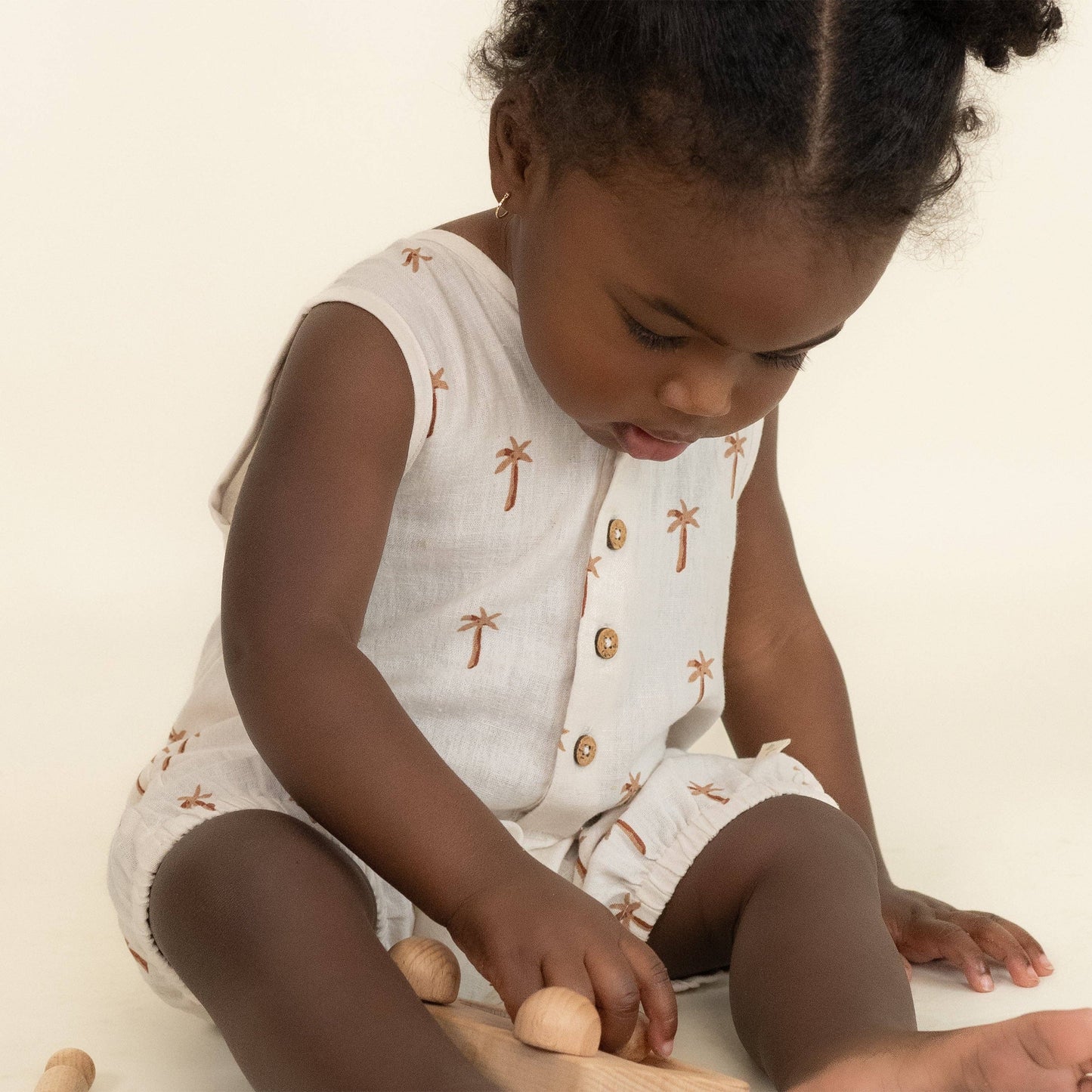 Palm Organic Sleeveless Bubble Romper
