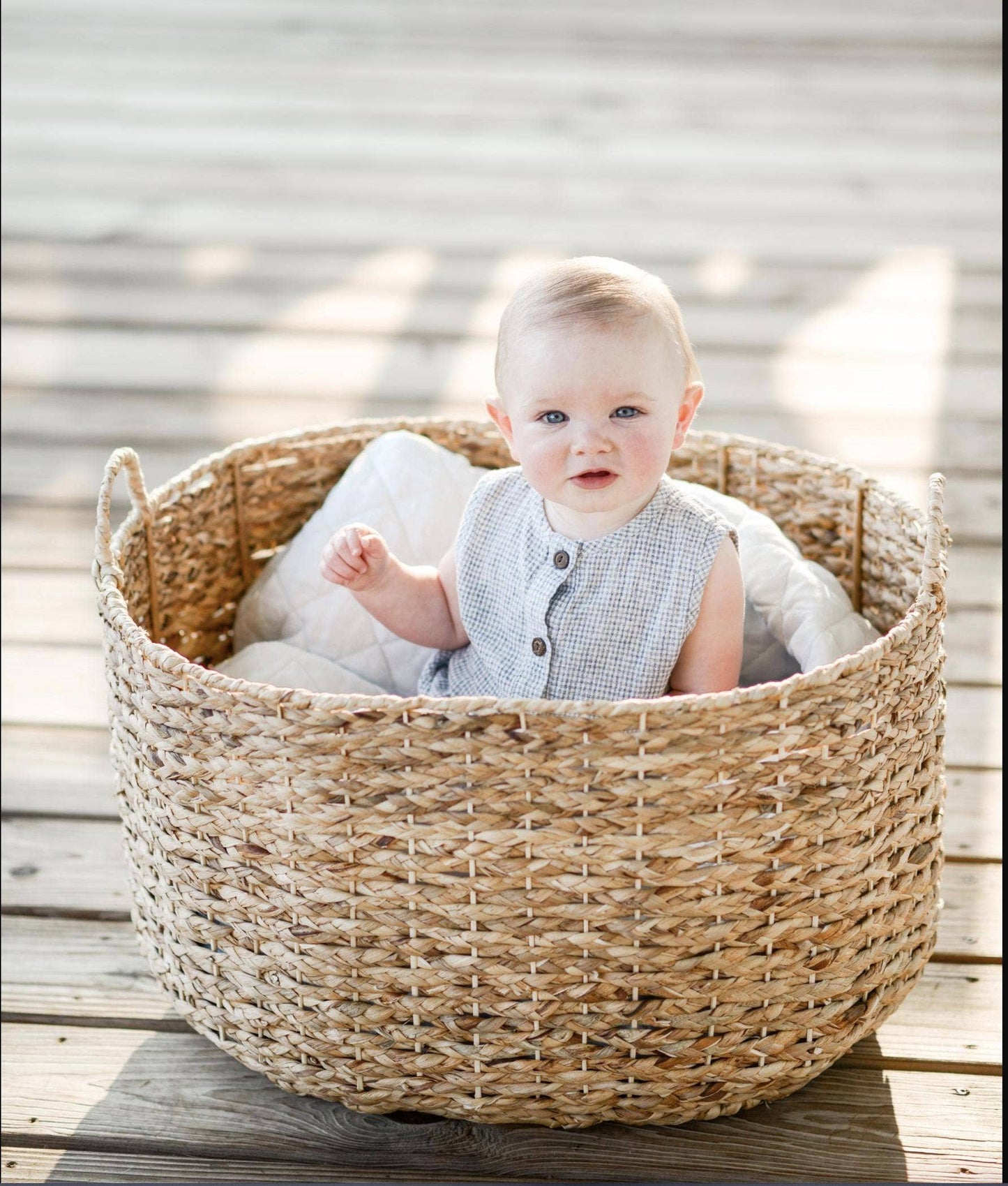 Marco Gingham Romper: Blue