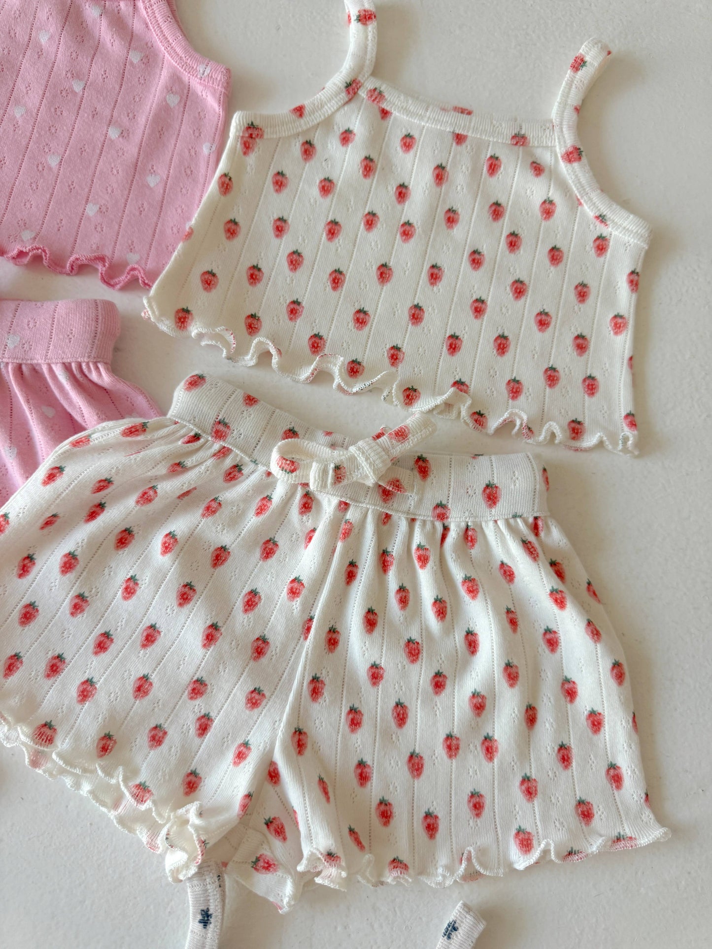 White Strawberry Organic Pointelle Set