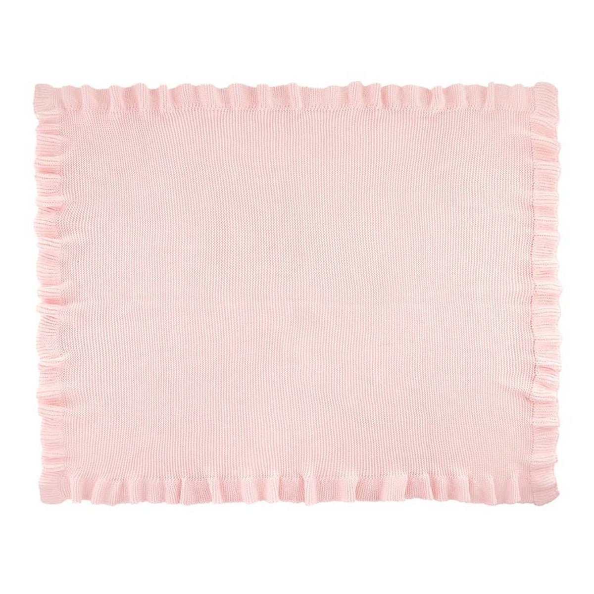 Ruffle Knit Blanket, Pink