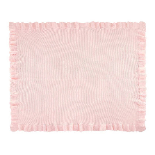 Ruffle Knit Blanket, Pink