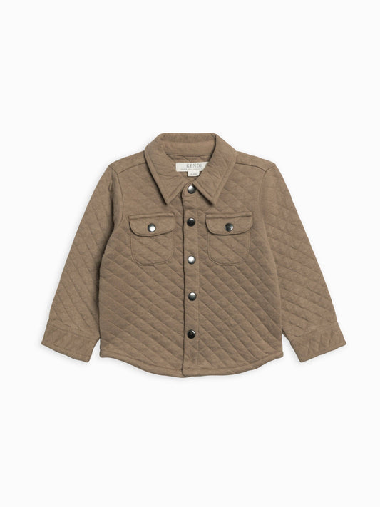 Liam Quilted Jacquard Jacket :Taupe