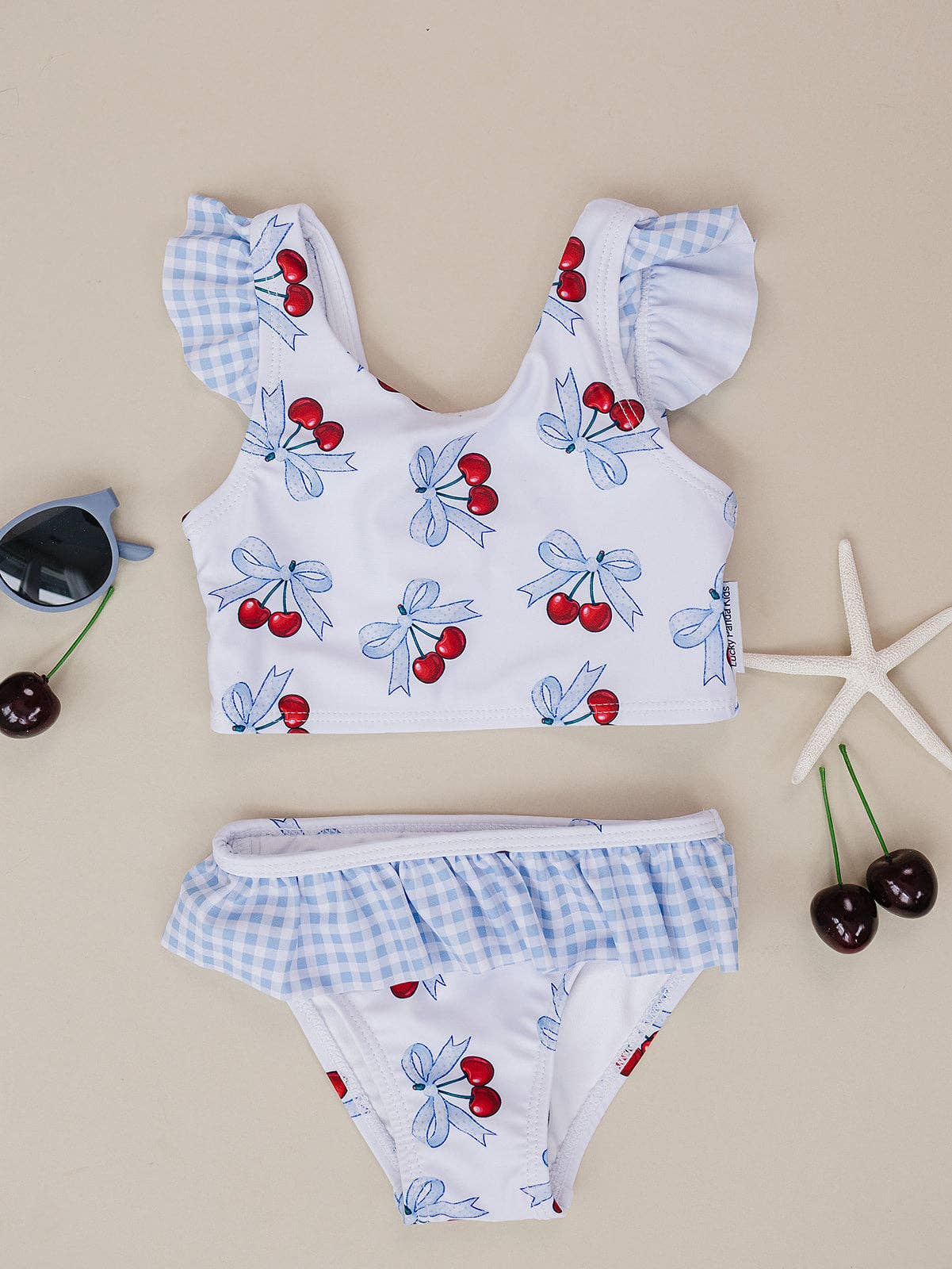 Blue Cherry Two Piece Swimsuit