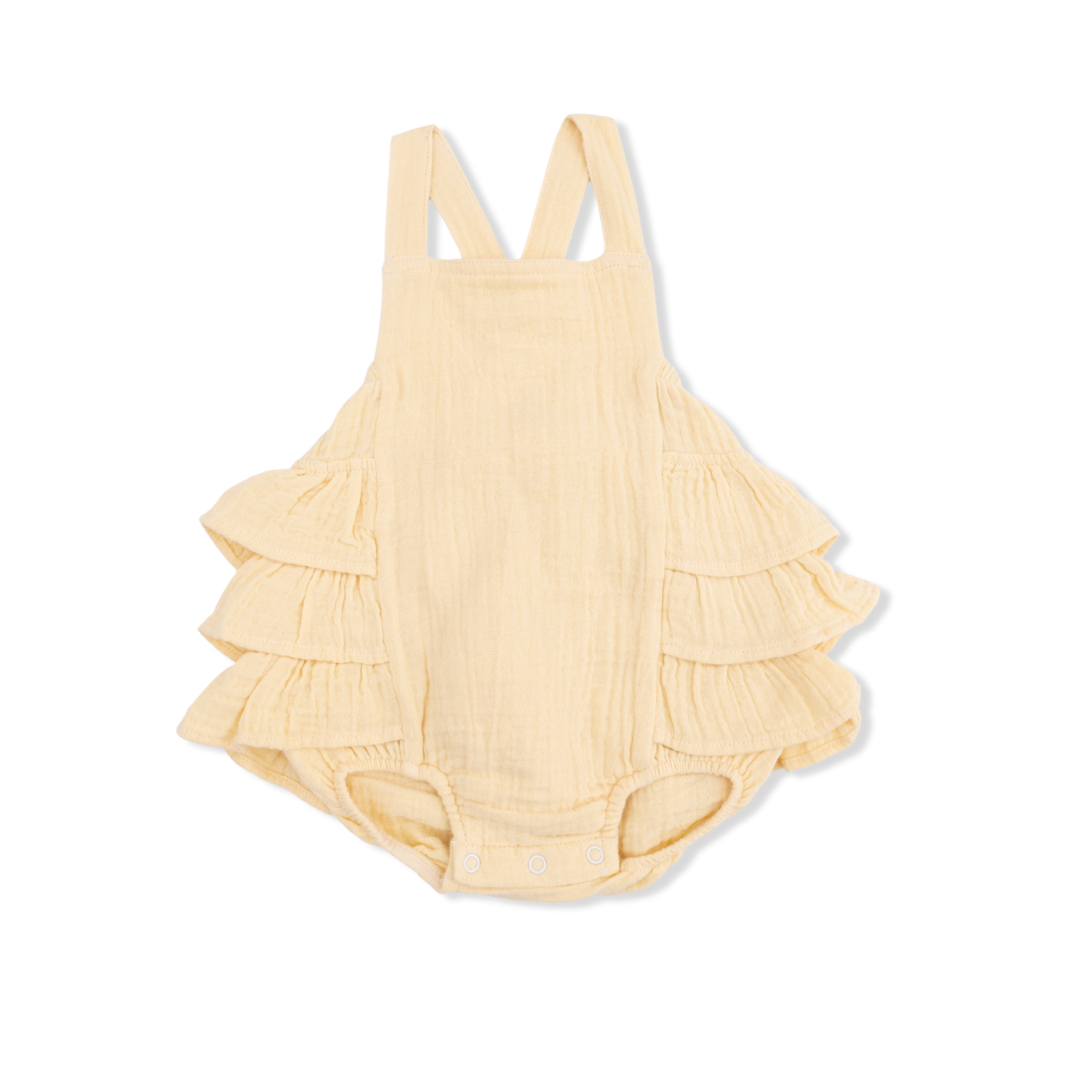 Solid Muslin Italian Ruffle Romper