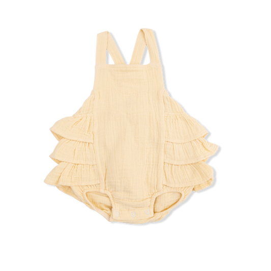 Solid Muslin Italian Ruffle Romper