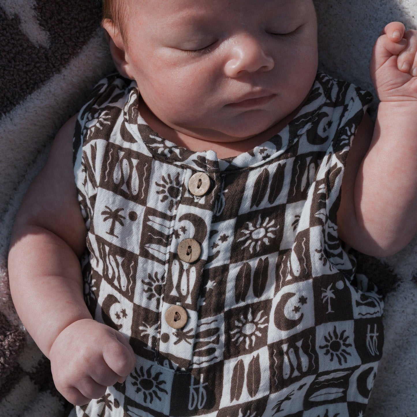 Summer Check Muslin Romper