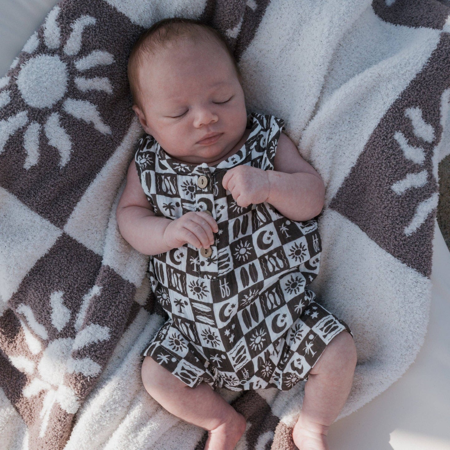 Summer Check Muslin Romper