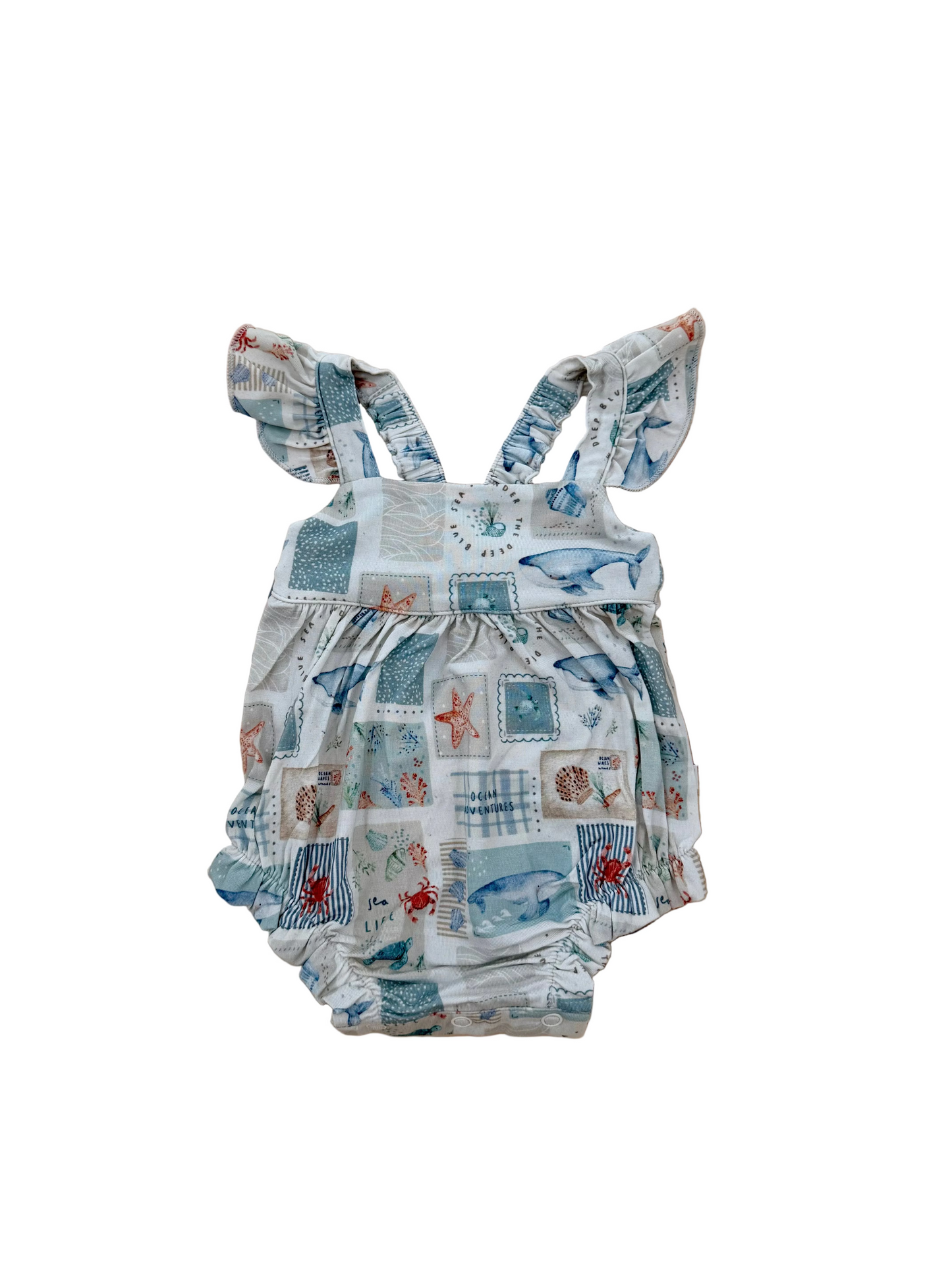 Sea Life Bamboo Flutter Bubble Romper