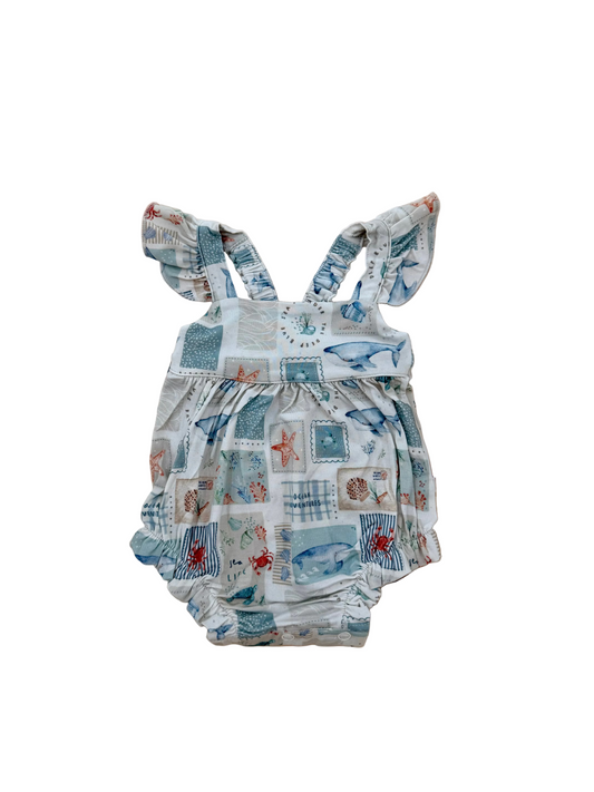 Sea Life Bamboo Flutter Bubble Romper