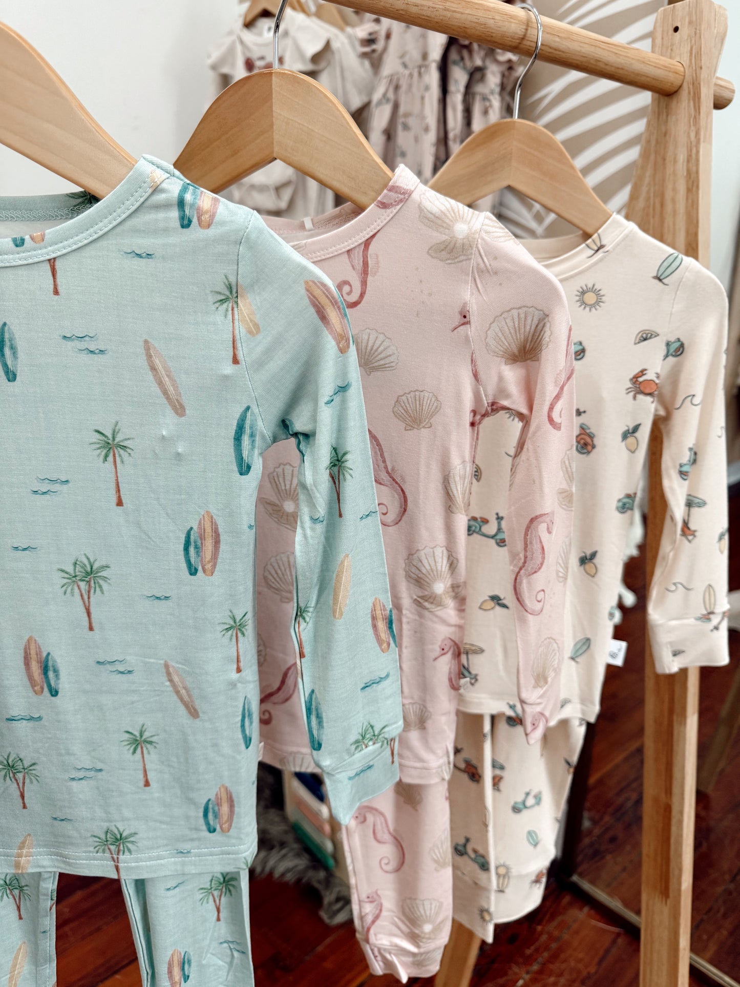 Bamboo Two Piece Toddler Pajama Set - Surf