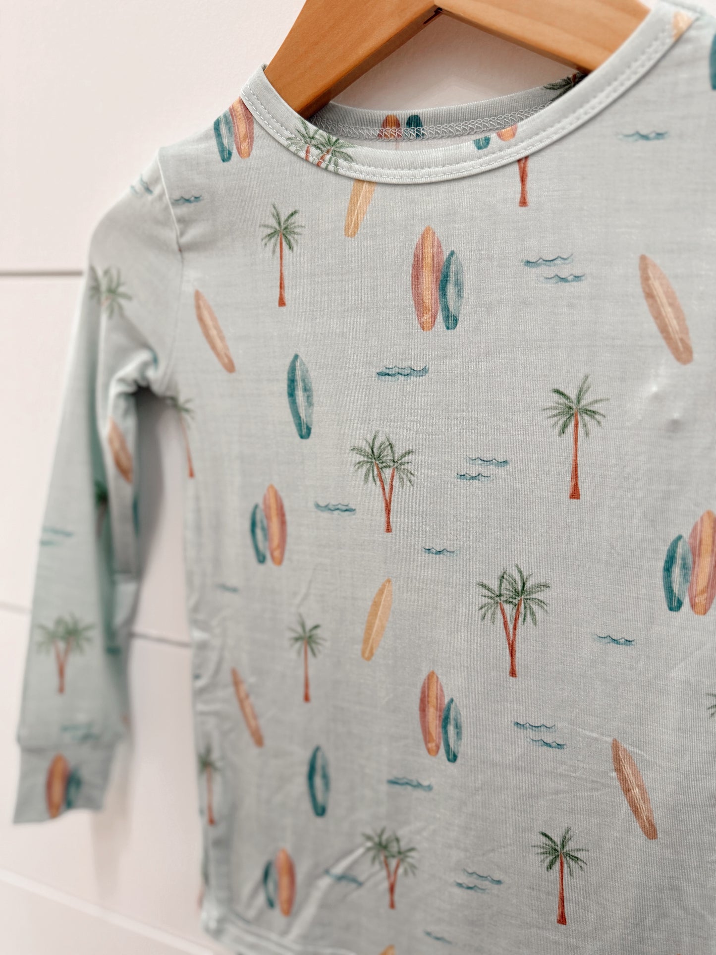 Bamboo Two Piece Toddler Pajama Set - Surf