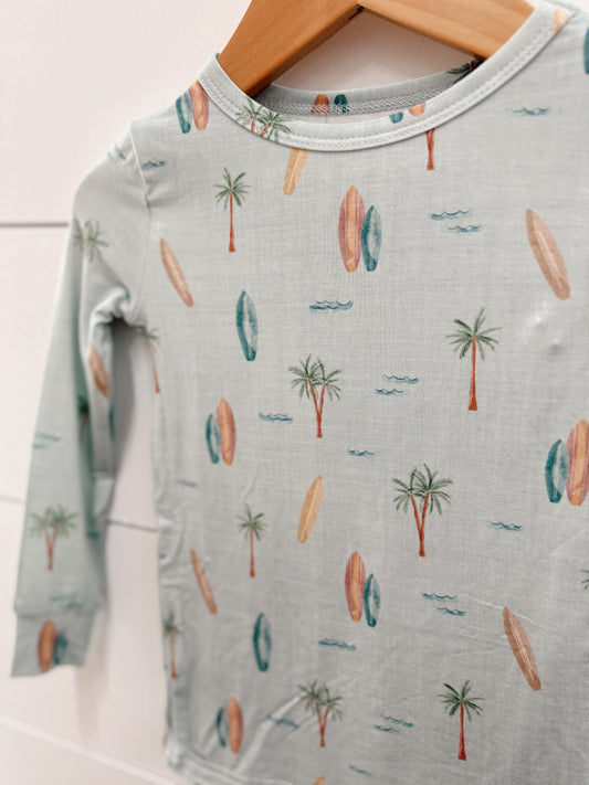 Bamboo Two Piece Toddler Pajama Set - Surf