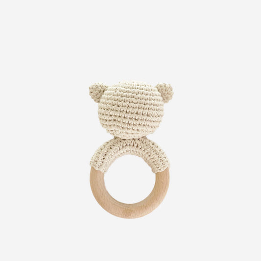 Teether Bear Cotton Rattle Baby Newborn Gift Toy