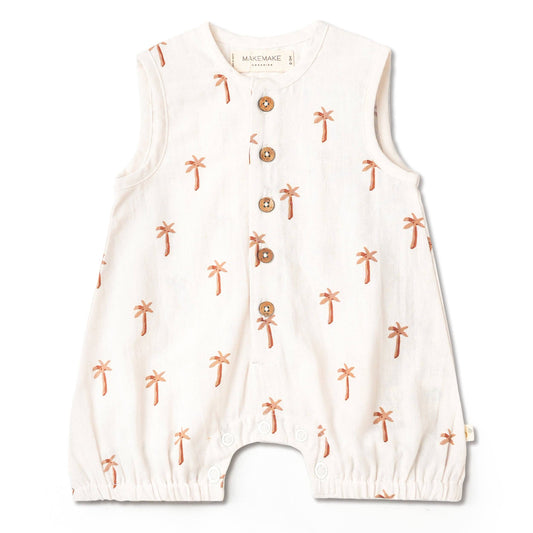 Palm Organic Sleeveless Bubble Romper