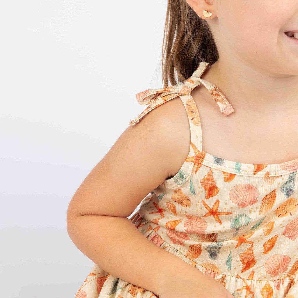 Sandy Seashells Beachy Kids Bamboo Sundress