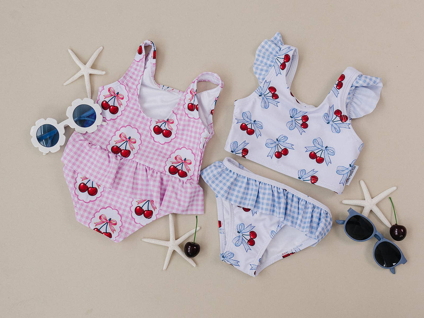 Gingham Cherry One Piece Swimsuit