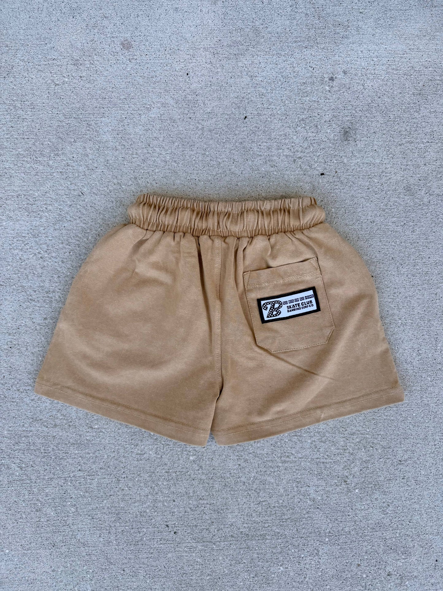Tan Acid Wash Shorts