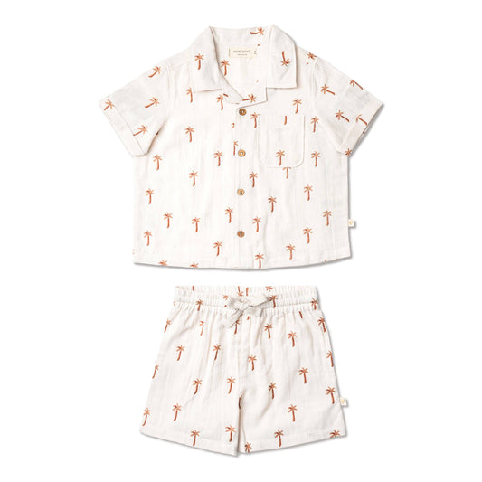 Organic Shirt & Shorts Set - Palm