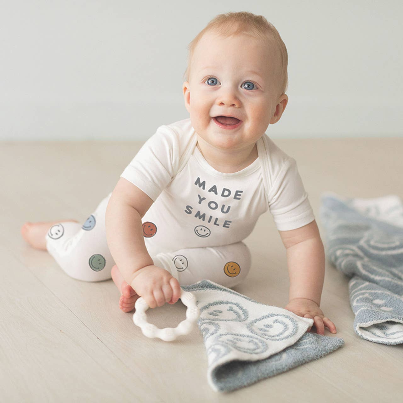 Plush Pacifier Lovey - Smiley Faces
