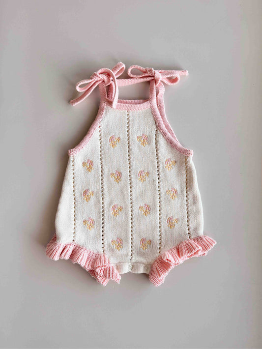 Bloom Pointelle Tie Romper | Cosmos