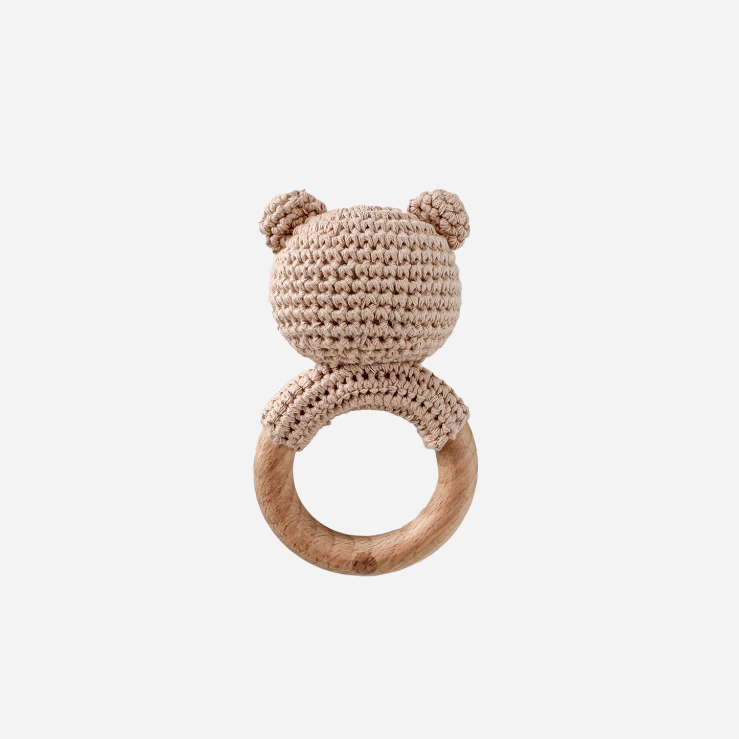 Teether Bear Brown Baby Newborn Toy Rattle: Brown