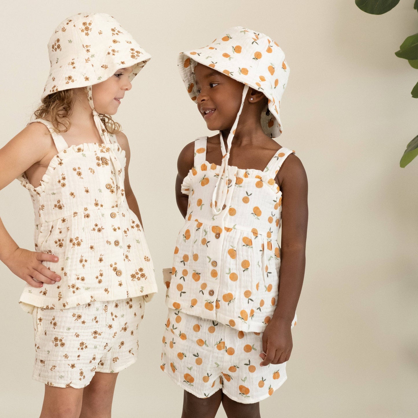 Mandarin Organic Peplum Top & Shorts Set